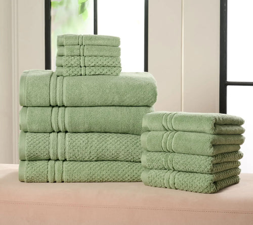 100% Cotton Bathroom Towel Set, 12 Pieces – Soft, Quick-Drying & Durable Towels for Home