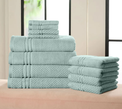 100% Cotton Bathroom Towel Set, 12 Pieces – Soft, Quick-Drying & Durable Towels for Home