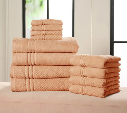 100% Cotton Bathroom Towel Set, 12 Pieces – Soft, Quick-Drying & Durable Towels for Home