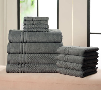 100% Cotton Bathroom Towel Set, 12 Pieces – Soft, Quick-Drying & Durable Towels for Home