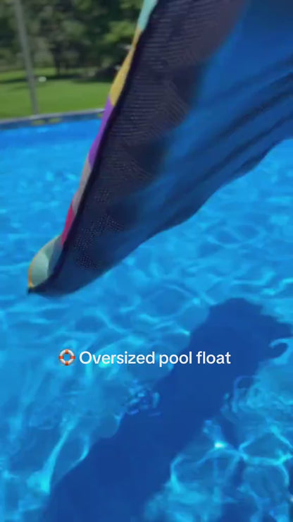 72" × 38" Adult Pool Lounge Float – Soft Fabric-Covered Inflatable Float Chair with Cooling Water Pocket